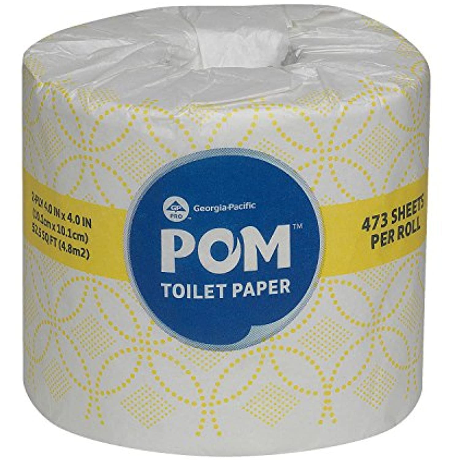 POM Bath Tissue, 2-Ply, White, 473 Sheets/Roll, 45 Rolls/Carton (23.5 x 13.5 x 12.5 inches)