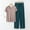 Dark Green, variant on XINXIAOO V Neck Short Sleeve Pajama Set With Loose Fit Long Pants For Women Thin Summer Sleepwear Pajama Set for Women Robe Pajamas for Tall Women Women Satin Pajamas Set Pajama for Tall Women Is Set