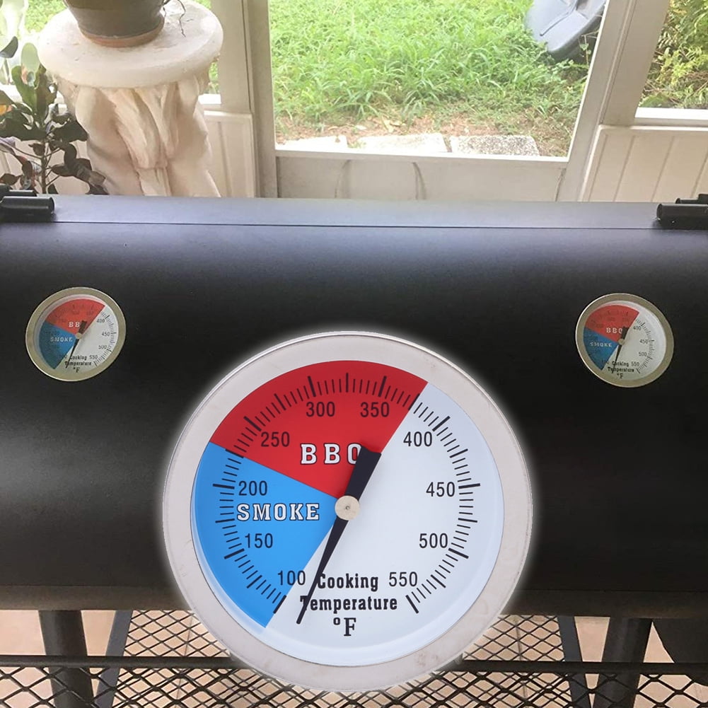 BBQ Temperature Gauge for Smoker Wood Charcoal Pit, Large Face Grill