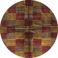 thumbnail image 1 of Ahgly Company Indoor Round Abstract Saffron Red Checkered Area Rugs, 7' Round, 1 of 6