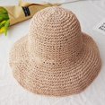 thumbnail image 4 of Happy Date Women Foldable Straw Bucket Cloche Summer Sun Beach Hat Packable UPF50+, 4 of 5