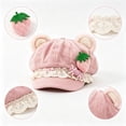 thumbnail image 4 of LUVDA Women's Cute Bear Ear Newsboy Cap with Lace Trim and Embroidered Detail for Casual Wear, 4 of 8
