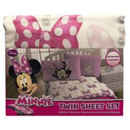 Disney® Minnie Mouse Sheet Set - White (Twin)