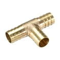thumbnail image 3 of 16mm or 5/8" ID Brass Barb Splicer Fitting,T-Shaped 3Way,Barb Hose Fitting Air Gas Water Fuel,Barbed Tee Connector,2pcs, 3 of 3