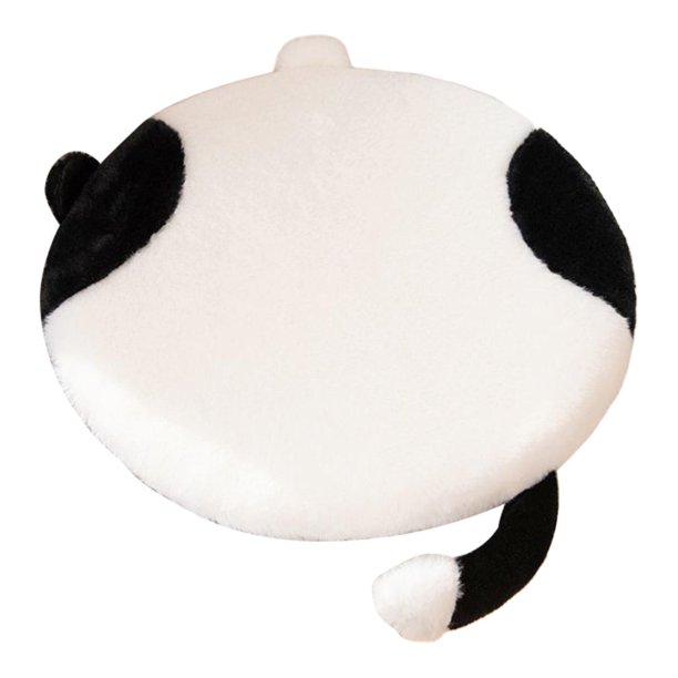 Cojín de asiento con forma de gato, multifuncional, con cremallera, decorativo, extraíble, para suelo Blanco y negro