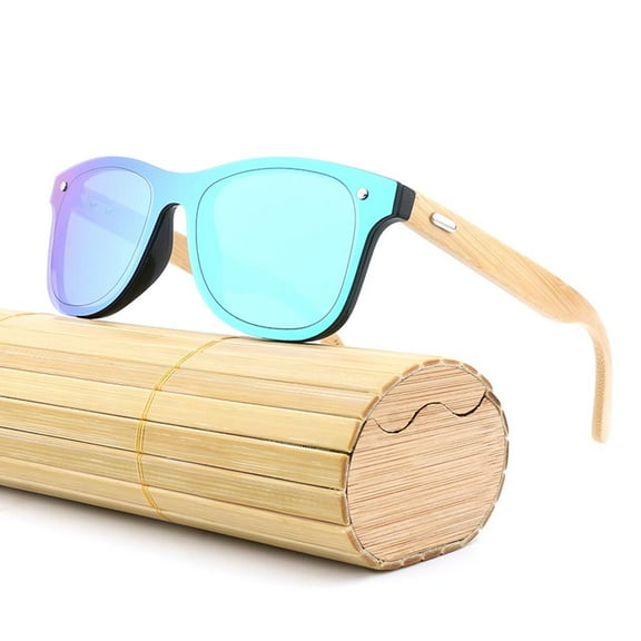 Wood Rectangular Vintage Sunglasses Driving Outdoor Eyewear for Men / Women - Green