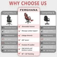 thumbnail image 4 of SOONTRANS Red Gaming Chair,  Reclining Office Chair with Footrest & Massage Lumbar, Ergonomic Swivel Gamer Game Chair with Adjustable Headrest, 4 of 9