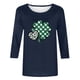 thumbnail image 2 of TaTaai Women Crew Neck 3/4 Sleeve St. Patrick's Print Black Loose Top Casual T-Shirt Ladies Spring Gathering Wear Lightweight Breathable Non-See-Through No Fading Top Gift, 2 of 7