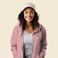 thumbnail image 4 of Dalix Alien Embroidered Fleece Zip Washed Hoodie Cold Fall Winter Women in Dusty Rose XS X-Small, 4 of 5
