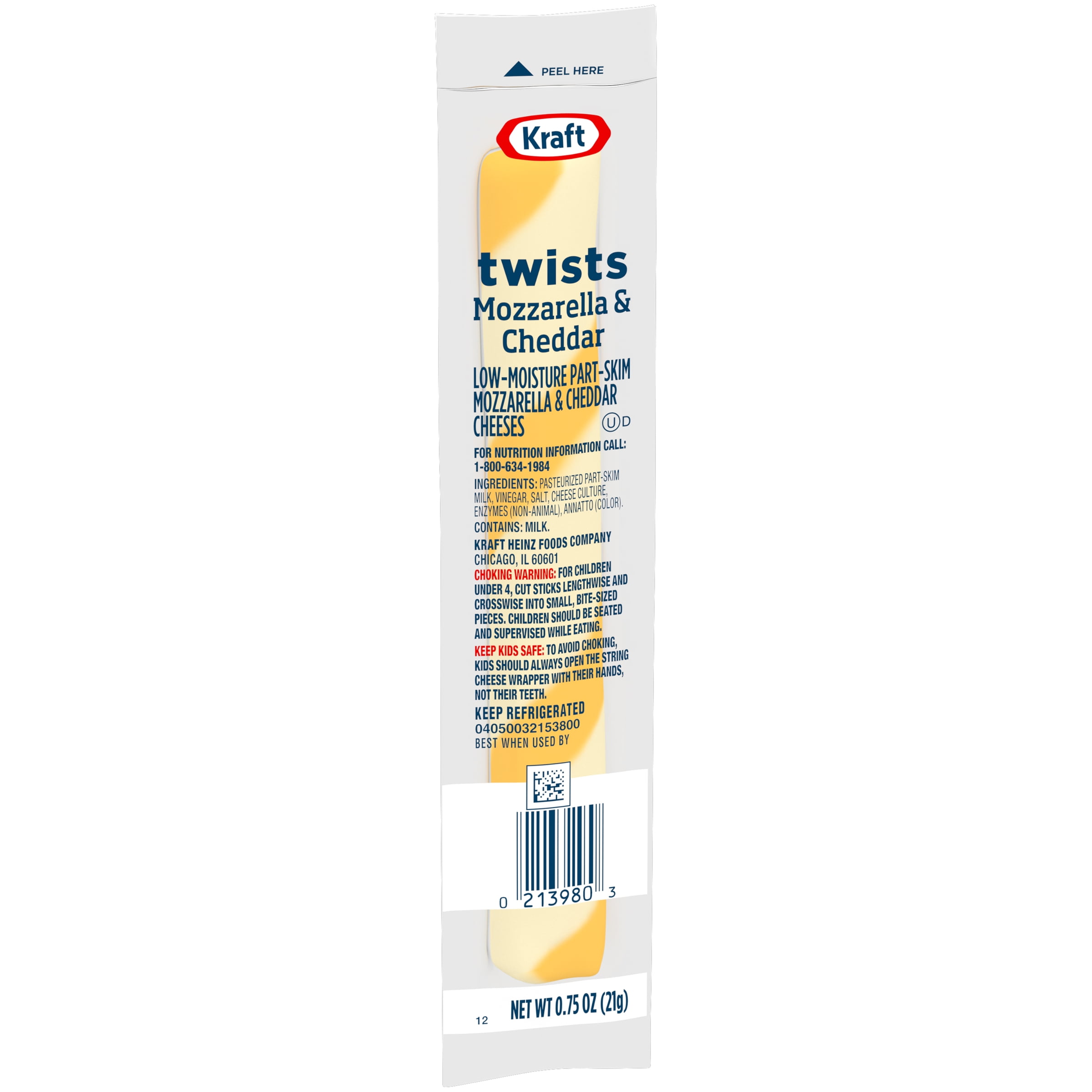Kraft Mozzarella & Cheddar String Cheese Twists, .75 oz ...