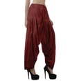 thumbnail image 2 of Moomaya Schiffli Detain Solid Punjabi Salwar Relaxed Drawstring Waist Cotton Yoga Pants For Women, 2 of 4