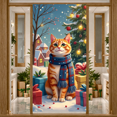 thumbnail image 6 of Orange Christmas Banner Snowy Scene Festive Display Plaid Scarf Gift Boxes Xmas Backdrop for Christmas Party Winter Holiday Photo Shoot, 6 of 9