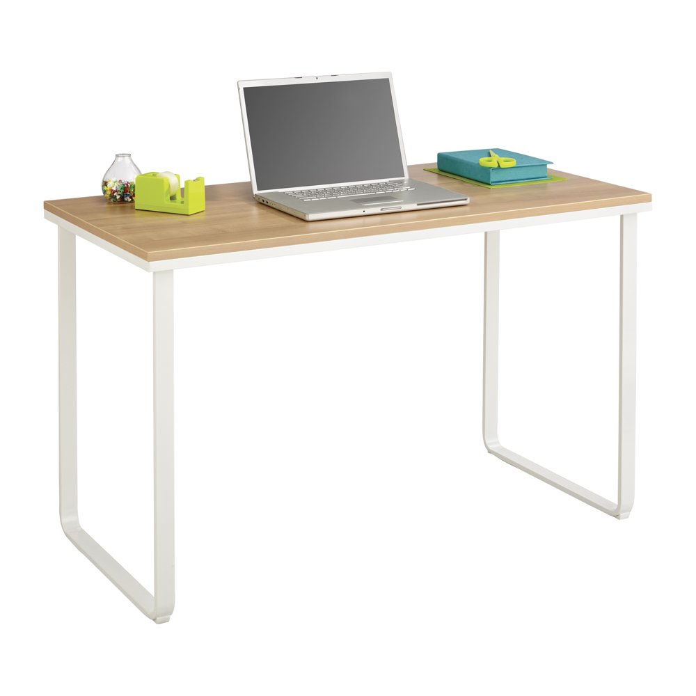 1943BHWH Office Furniture Simple Design Beech Wood laminate Top Table Desk With White Steel U