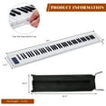 thumbnail image 2 of Gymax 2 in 1 Attachable Digital Piano Keyboard 88/44 Touch sensitive Key w/ MIDI White, 2 of 10