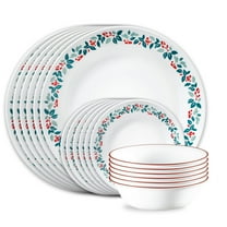 Corelle Winter Berries 18-Piece Holiday Dinnerware Set, Service for 6