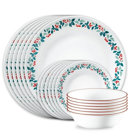 Corelle Winter Berries 18-Piece Holiday Dinnerware Set, Service for 6