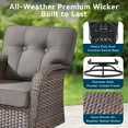 thumbnail image 5 of Unnifurnzi 5 Pieces Outdoor Furniture-Swivel Patio Chairs Set of 2 with Outdoor Side Table Patio Conversation Sets for Deck Porch Garden Balcony Poolside-Brown/Gray, 5 of 7