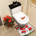 thumbnail image 5 of Juego de funda y alfombra para inodoro de Papá Noel, divertidas decoraciones navideñas para el baño, 5 of 5