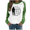 thumbnail image 1 of CEHVOM Mode Femmes Décontracté Imprimé Col Rond Manches Longues T-Shirt Ample Blouse Pull Tops Chandails en Molleton Sans Capuche Liquidation, 1 of 4