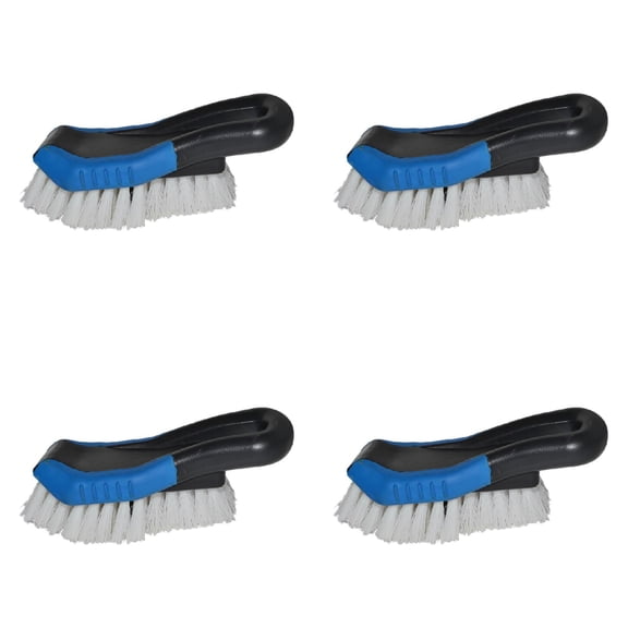 4Pack Professional Car Interior Cleaning Brush - Multi-Surface Scrubber for Floor Mats, Carpets & Upholstery - Stiff Bristle Design with Comfort Grip Handle for Cars & Home