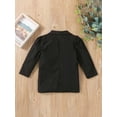thumbnail image 4 of Little Girls Lapel Blazer Autumn Toddlers Sweet Style Solid Color Long Sleeve Double-Breasted Coat Children Casual Outwear, 4 of 7