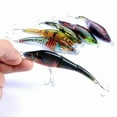 thumbnail image 5 of 9.5cm Painted 3 Sections VIB 3D Eyes Bionic Fishing Hard Lure Bait with Hooks, 5 of 7