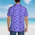 thumbnail image 4 of Yiaed Purple Snowflake Elegance Print Hawaiian Shirt for Men Short Sleeve Button Down Shirts Beach Shirts for Men,XX-Large, 4 of 7
