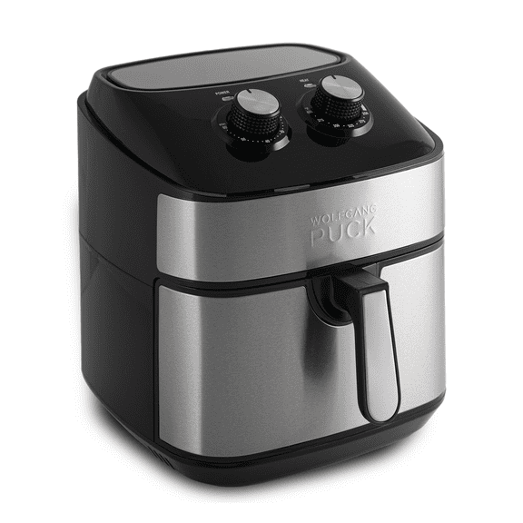 Wolfgang Puck 310oz Stainless Steel Air Fryer, Large Single Basket Design, Simple Dial Controls