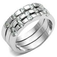 thumbnail image 1 of Alamode 3W038-6 Women Rhodium Brass Ring with AAA Grade CZ in Clear - Size 6, 1 of 1