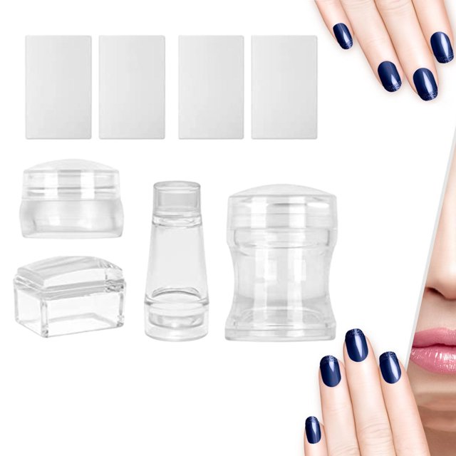 8 piezas de estampador para decoración de uñas, de raspadores, decoración sin extravío, estampador de silicona para decoración de Baoblaze Kits de estampadores para decoración de uñas