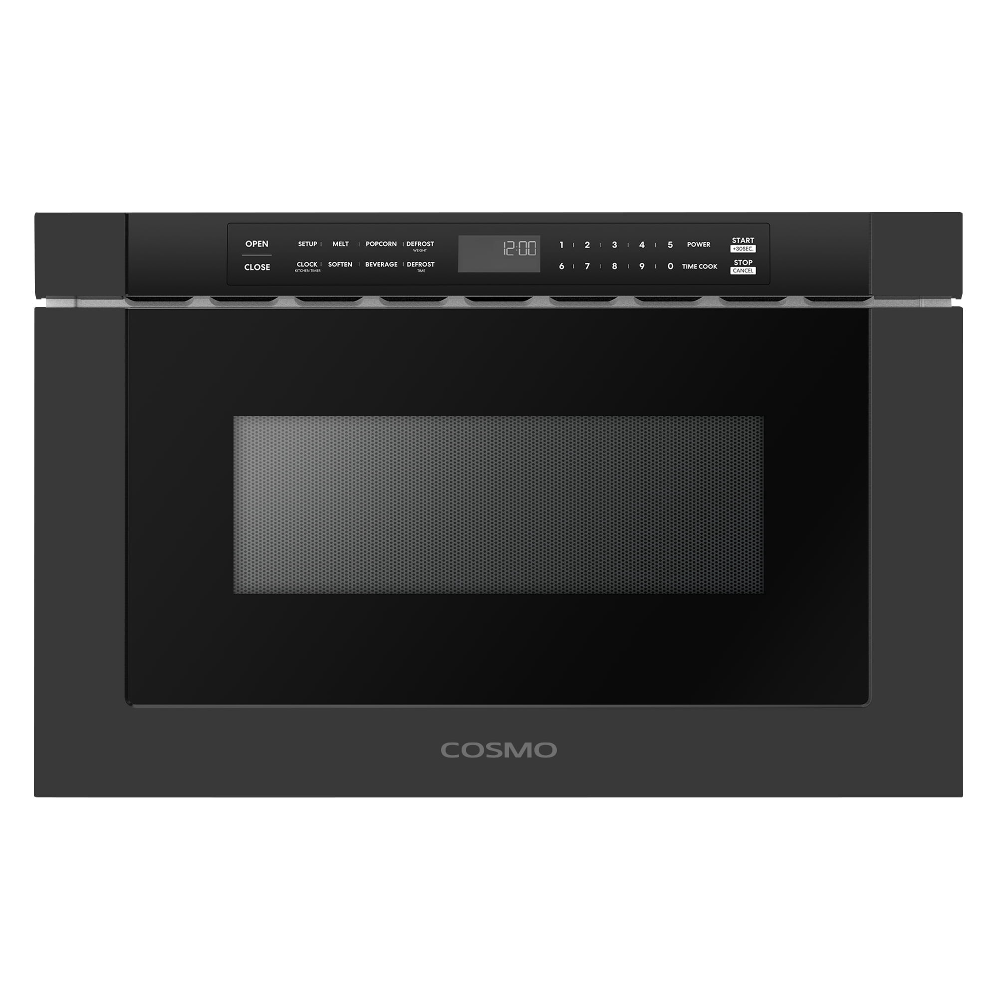 Cosmo 24 in. Haven Collection 1.2 cu. ft. Built-in Microwave Drawer, 1000W, Touch Controls, Defrosting Rack in Matte Black