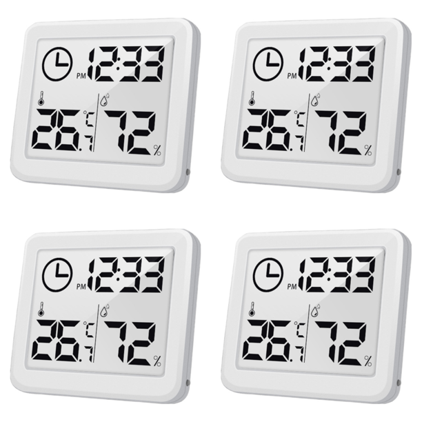 Medidor Humedad Del Termómetro Digital Con Indicador Pantalla LCD Reloj para La Habitación