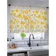 thumbnail image 3 of Sheer Curtains 45 Inches Long, Yellow Daisy Light Filtering Window Curtains for Living Room/Bedroom, Rustic Spring Floral Summer Botanical Rod Pocket Voile Sheer Curtain Drapes, 52"W x 45"L, 2 Panels, 3 of 8