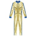 thumbnail image 5 of Haitryli Women's Galaxy Astronaut Metallic Jumpsuit Spacewoman Costume Bodysuit Catsuit Clubwear Gold 4XL, 5 of 7