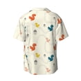 thumbnail image 5 of KLL colorful Squirrel Nuts Print Men's Shirt Short Sleeve Button Down Summer Cuba Beach Shirts- XX-Large, 5 of 5