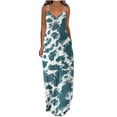 thumbnail image 1 of Pompotops Robes d'Été pour Femmes Décontractées Boho Imprimées à Bretelles Anneau Plage Longue Robe Maxi avec Poches, 1 of 5