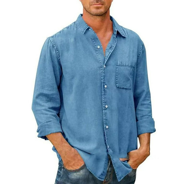 Mens 4xl store denim shirts