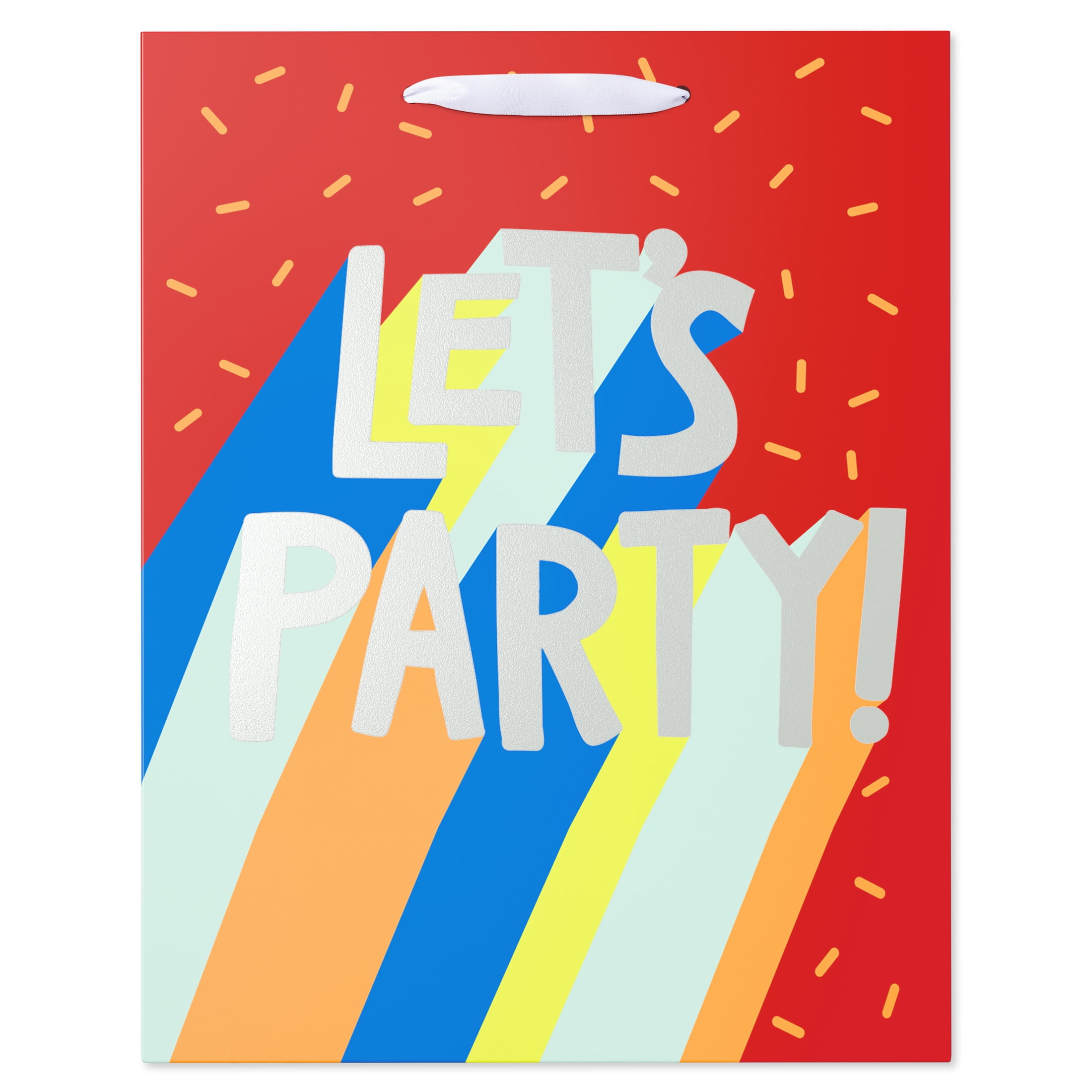 American Greetings 12.75 in. Large Red Gift Bag, Let's Party (1-Count)