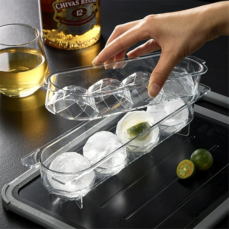 Ice Cube Tray Silicone Whiskey Ice Ball Maker, Large Ice Ball Mold, Round  Ice Cube Mold, Sphere Ice Mold, Large Square Ice Cube Tray For Cocktail And  Bourbon Silicone Ice Tray, Kitchen