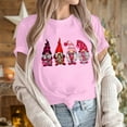 thumbnail image 6 of Virmaxy Women's Valentines Day Short Sleeve Shirt Funny Gnomes Graphic Tops Shirt Casual Fashion Soild Short Sleeve Tunic Tops Spring Summer Trendy Comfy Pullover Shirt Pink 2XL, 6 of 6