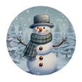 thumbnail image 4 of WYYP Snowman Round Tablecloth - Outdoor Picnic Camping and Indoor Kitchen Dining Party 100% Polyester Fiber Christmas Table Cloth Snowman White, 4 of 8
