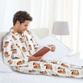 thumbnail image 5 of Bingfone Men's Pajama Set 2 Piece Loungewear PJs, Long Sleeve with Pajama Pants-Cute Little Pirate Red Panda, 5 of 7