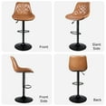 thumbnail image 6 of Waleaf Modern Bar Stools Set of 2, PU Leather Height Adjustable Swivel Barstools with Back, 6 of 7