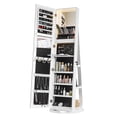 thumbnail image 3 of Tcbosik Jewelry Armoire with Full Length Mirror, Lockable Mirror Cabinet with Jewelry Storage, for Women and Girls, White, 3 of 12