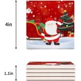 thumbnail image 3 of RYLABLUE Merry Christmas Santa Claus Set of 6 Coaster for Drinks, Absorbent Ceramic Stone Coasters Cup Mat with Cork Base for Home Kitchen Room Coffee Table Bar Decor, 3 of 4