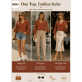 thumbnail image 6 of DOKOTOO Blouses for Women Crochet Lace 3/4 Sleeve Tunic Tops Casual V Neck Hollow Out Business Shirts, 6 of 10