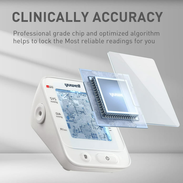 yuwell Monitor de presión arterial, puño superior extra grande, máquina BP  digital para uso doméstico y medidor de monitoreo de frecuencia de pulso