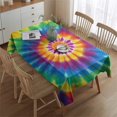 thumbnail image 2 of Colorful Rainbow Tie Dye Spiral Pattern Rectangle Tablecloth 60"x84",Waterproof Polyester Rectangle Table Cloth, Wipeable Spillproof Polyester Tablecloth for Dining, Camping, Indoor and Outdoor, 2 of 5