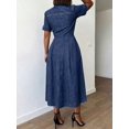 thumbnail image 3 of Dark Wash Dress With Collar And Front Buttons, 3 of 15