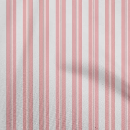 oneOone Cotton Flex Medium Pink Fabric Stripes Fabric For Sewing Printed Craft Fabric By The Yard 40 Inch Wide